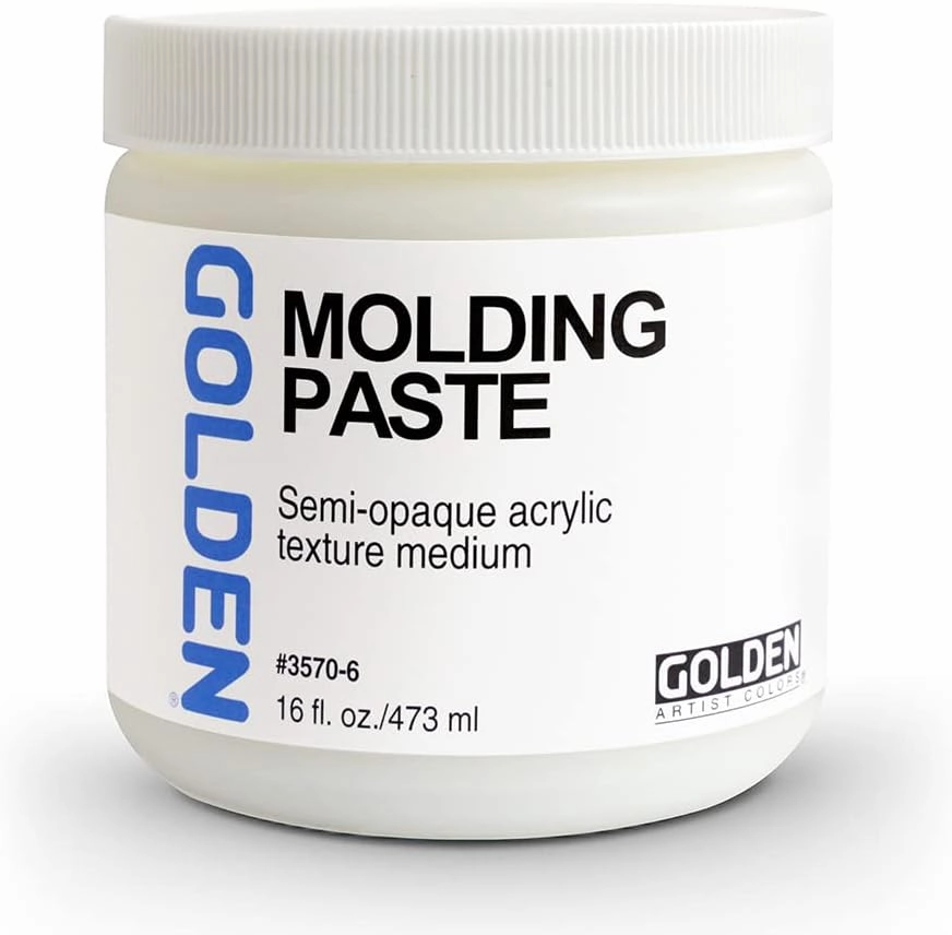 Molding Paste by GOLDEN, 16 fl. oz. Jar, Professional Acrylic Paste Medium, Semi-Opaque
