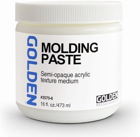 Molding Paste by GOLDEN, 16 fl. oz. Jar, Professional Acrylic Paste Medium, Semi-Opaque