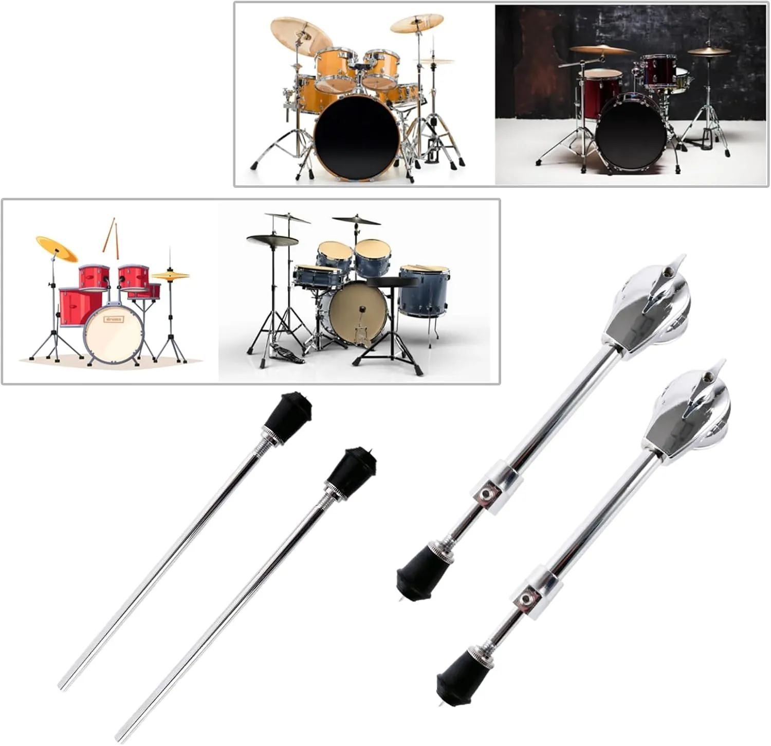 Mount Part Accessory For Musical Instrument Drummer Percussionist Bass Drum Leg Metal Risers Floor Foot Replacement Set