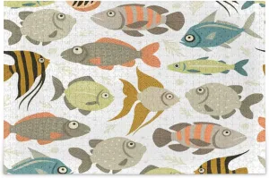 MOYYO Jigsaw Puzzle 1000 Piece for Adults Kids, Decorative Fish Puzzle Wooden Jigsaw Puzzle Family Game Intellective Toys Wall Art Work for Educational Gift Home Decor