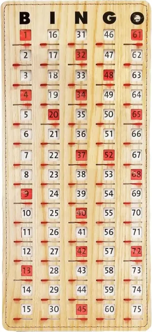 MR CHIPS Jam-Proof Finger Tip Master Bingo Card with Sliding Windows Large Cardboard Calling Cards Tan Style