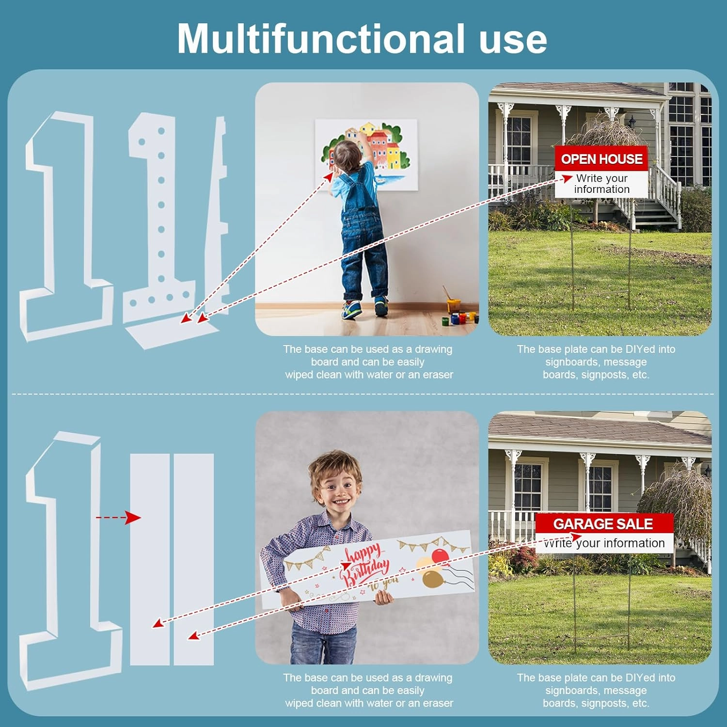 Multifunctional 4FT Marquee Numbers, corrugated plastic board, Quick Assembly in 5 Minutes Without Tools, for party decoration, disassembled into blank yard signs, Poster Board (Letters R)
