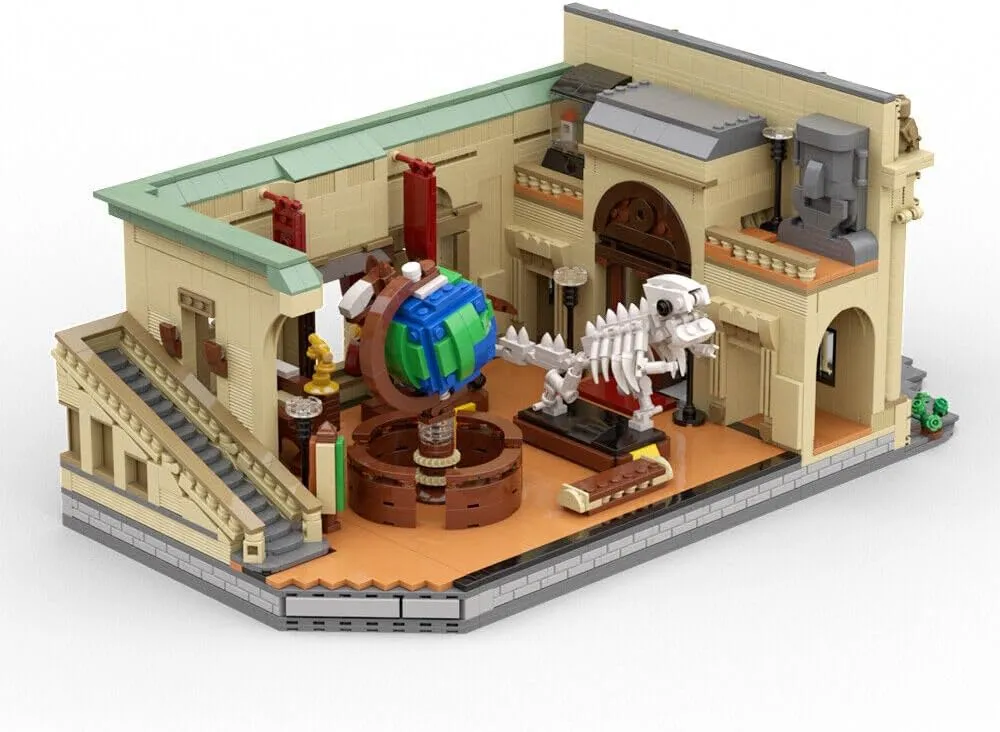 Museum with Dinosaur Fossil and Globe Building Toys Set 2593 Pieces MOC Build for Age 18 