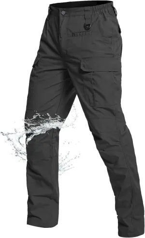 NAVEKULL Men's Outdoor Tactical Pants Lightweight Ripstop Military Hiking Work Cargo Pants with 9 Pockets