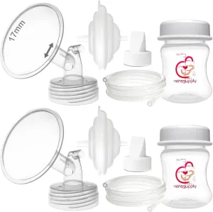 Nenesupply Pump Parts Compatible with Spectra S2 S1 9 Plus Breast Pump to Replace Spectra Pump Parts S2 Accessories Flange 17mm Duckbill Valve Tubing Pumping Bottles Backflow Protector