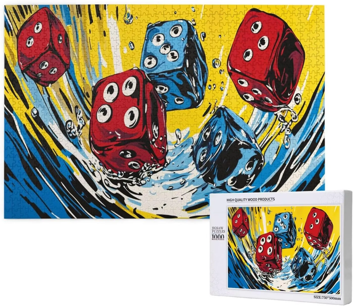 Number Block Dancing On The Water，1000 Pcs Wooden Puzzle for Adults,Let Your Imagination Run Wild，Exploratory Hobbies and Challenges，Forget The Troubles of Life，Enjoy The Process
