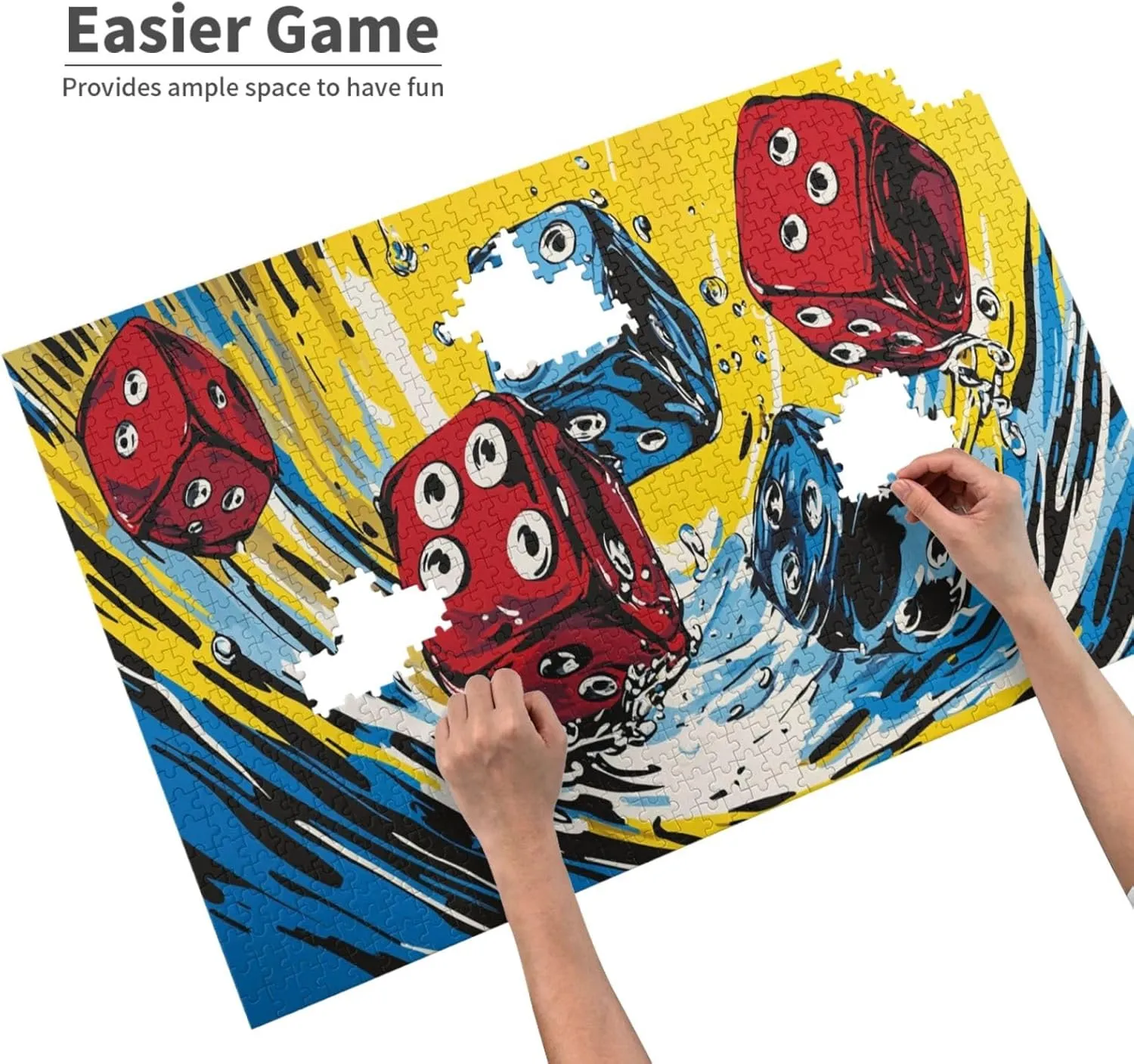 Number Block Dancing On The Water，1000 Pcs Wooden Puzzle for Adults,Let Your Imagination Run Wild，Exploratory Hobbies and Challenges，Forget The Troubles of Life，Enjoy The Process