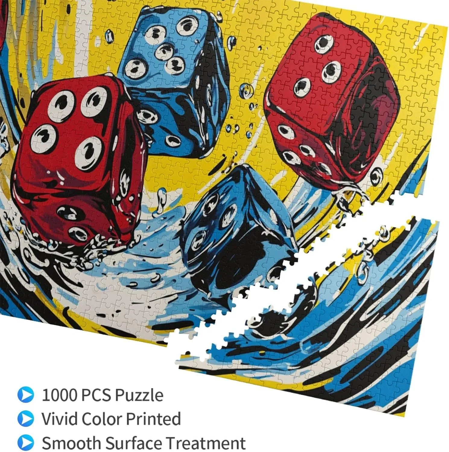 Number Block Dancing On The Water，1000 Pcs Wooden Puzzle for Adults,Let Your Imagination Run Wild，Exploratory Hobbies and Challenges，Forget The Troubles of Life，Enjoy The Process