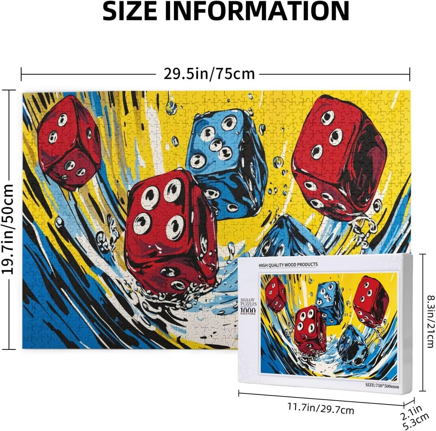 Number Block Dancing On The Water，1000 Pcs Wooden Puzzle for Adults,Let Your Imagination Run Wild，Exploratory Hobbies and Challenges，Forget The Troubles of Life，Enjoy The Process