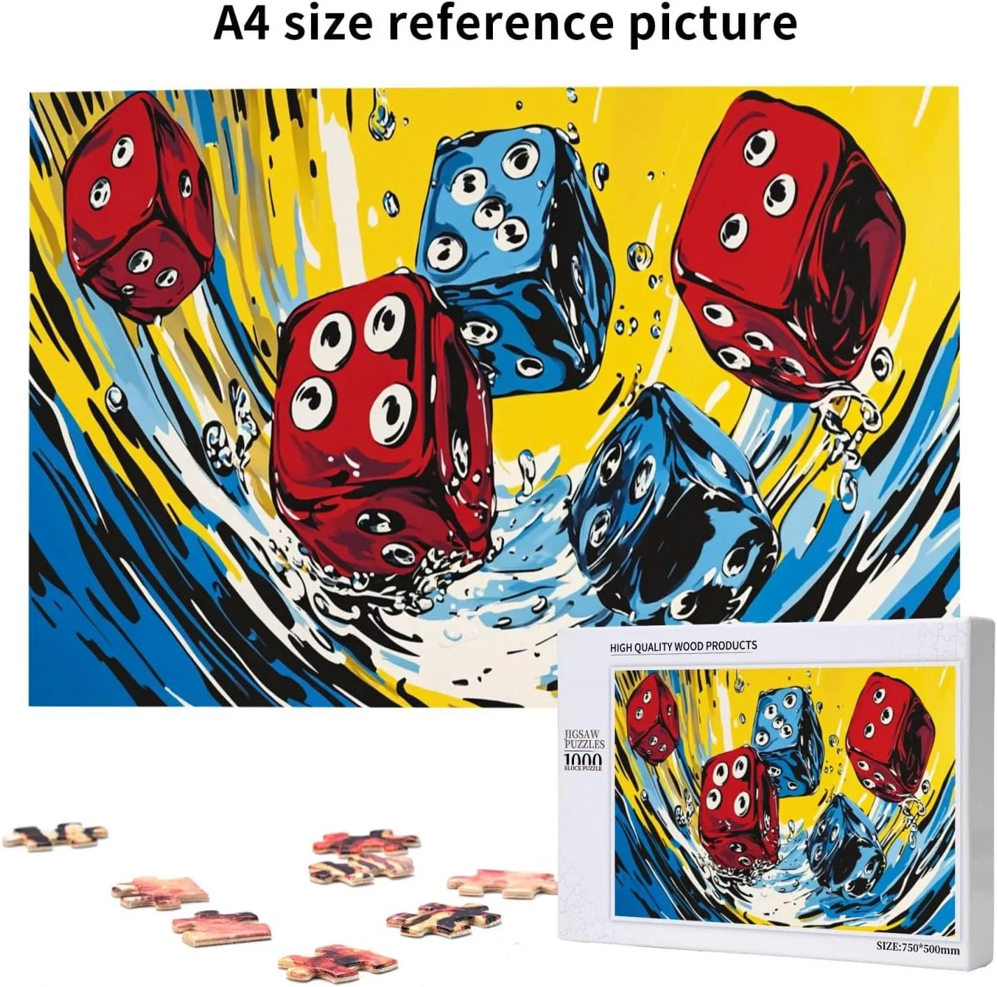 Number Block Dancing On The Water，1000 Pcs Wooden Puzzle for Adults,Let Your Imagination Run Wild，Exploratory Hobbies and Challenges，Forget The Troubles of Life，Enjoy The Process
