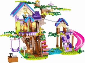 OKKIDY Tree House Building Toys for Kids, Girls Friendship Building Blocks with with LED Light, Creative Forest House Age 6 7 8 9 10 11 12 