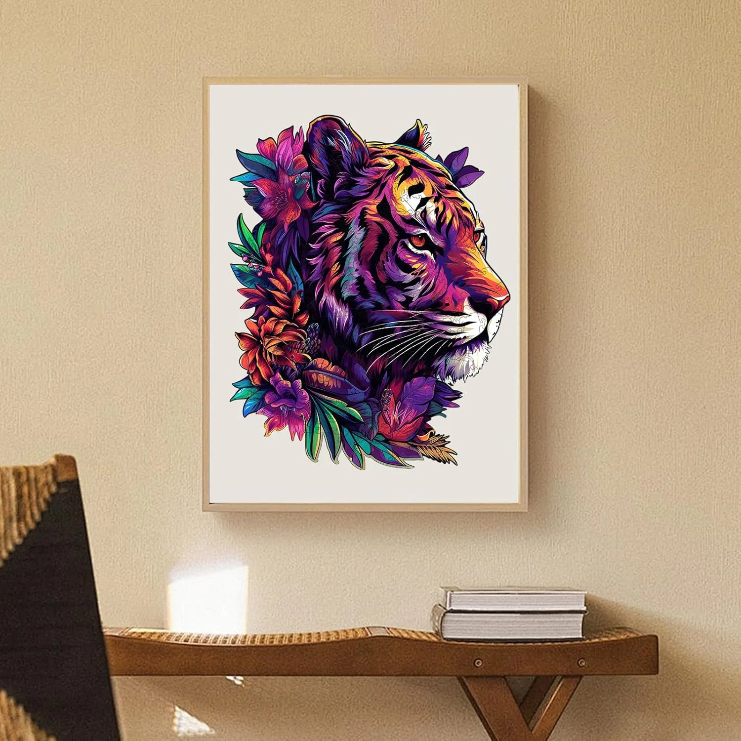 Original Wooden Jigsaw Puzzles-Tiger,200pcs,10x12.6in,Medium,Wooden Puzzles for Adults,Unique Shape Animal Adult Puzzles,Irregular Wood Puzzles Best Gift for Adults and Kids Family Game
