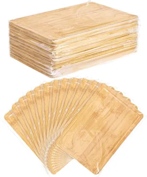Patelai 12 Pack Bulk Plain Cutting Board Set Kitchen Chopping Boards Rectangular Blank Cutting Board Wood Crafts Serving Board for Christmas Wedding DIY Engraving Gifts(Bamboo,12 x 8 Inch)