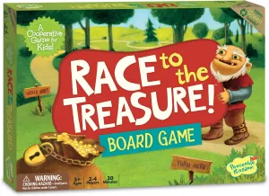 Peaceable Kingdom Race to the Treasure! Cooperative Path Building Game for 2 to 4 Kids Ages 5 