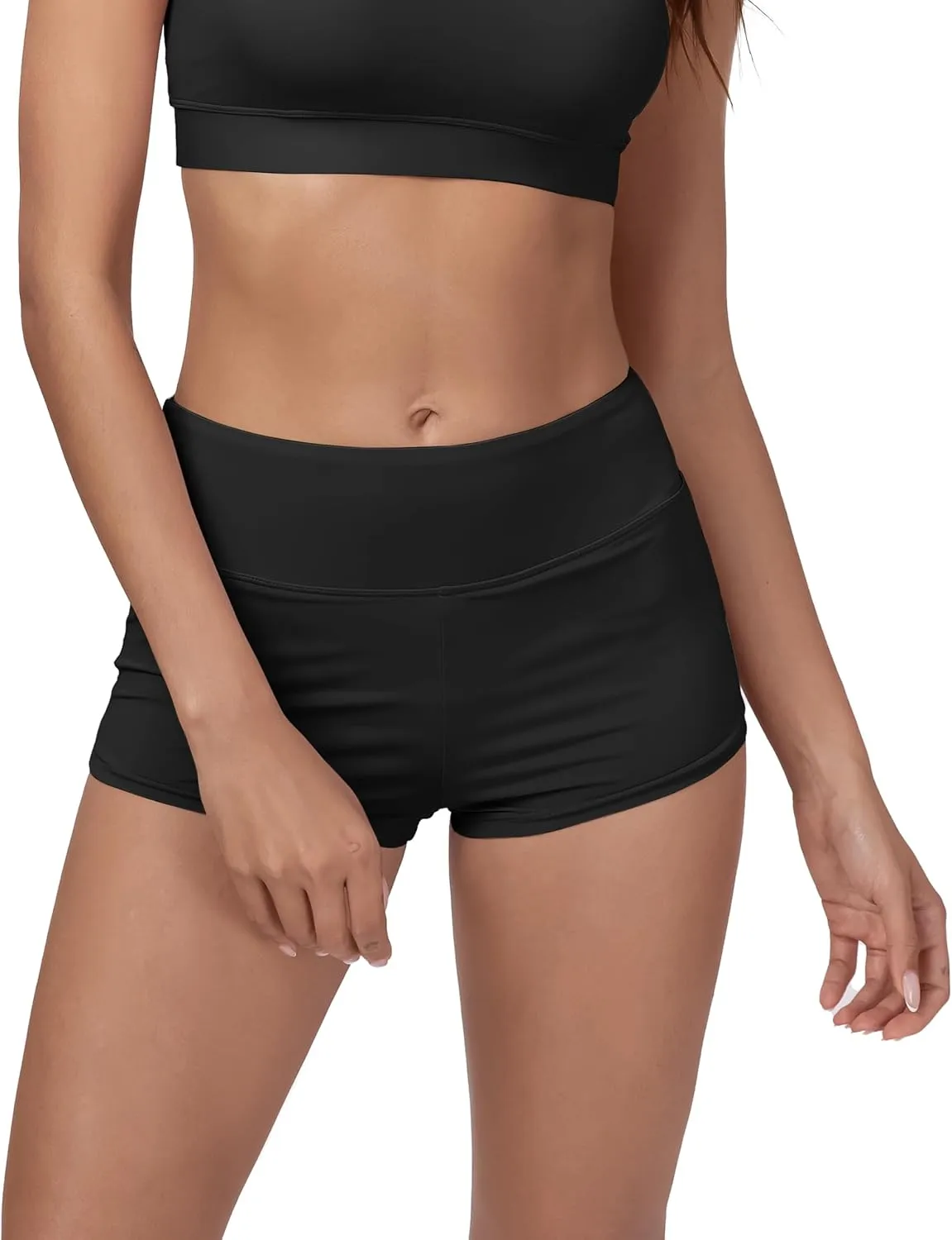 Period Swim Shorts Mid Waisted Period Swimwear Bikini Bottoms Menstrual Leakproof Swimsuit Board Bottom for Teens