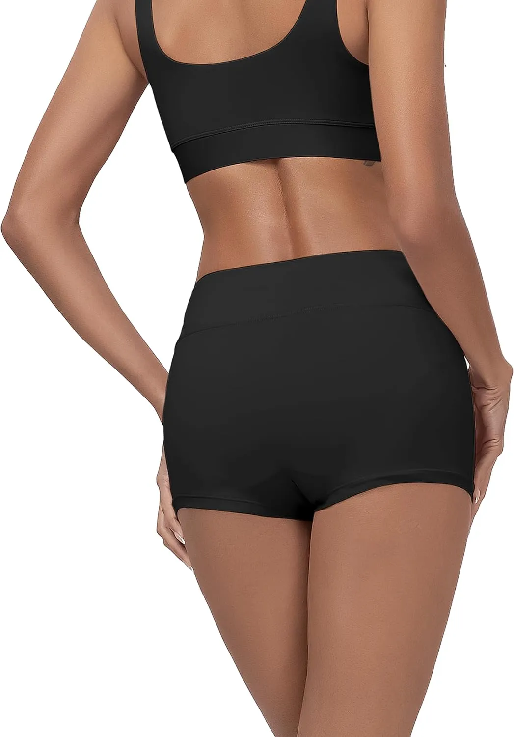 Period Swim Shorts Mid Waisted Period Swimwear Bikini Bottoms Menstrual Leakproof Swimsuit Board Bottom for Teens