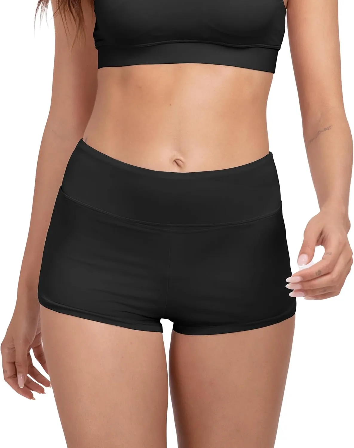 Period Swim Shorts Mid Waisted Period Swimwear Bikini Bottoms Menstrual Leakproof Swimsuit Board Bottom for Teens