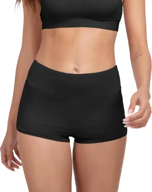 Period Swim Shorts Mid Waisted Period Swimwear Bikini Bottoms Menstrual Leakproof Swimsuit Board Bottom for Teens