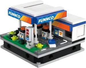 Petrol Station Building Blocks Set with Quick-Detached Structure, Mini City Landmark Display Model for Home Decor, Gas Station Building Construction Toy for Adults and Kids - 162 PCS