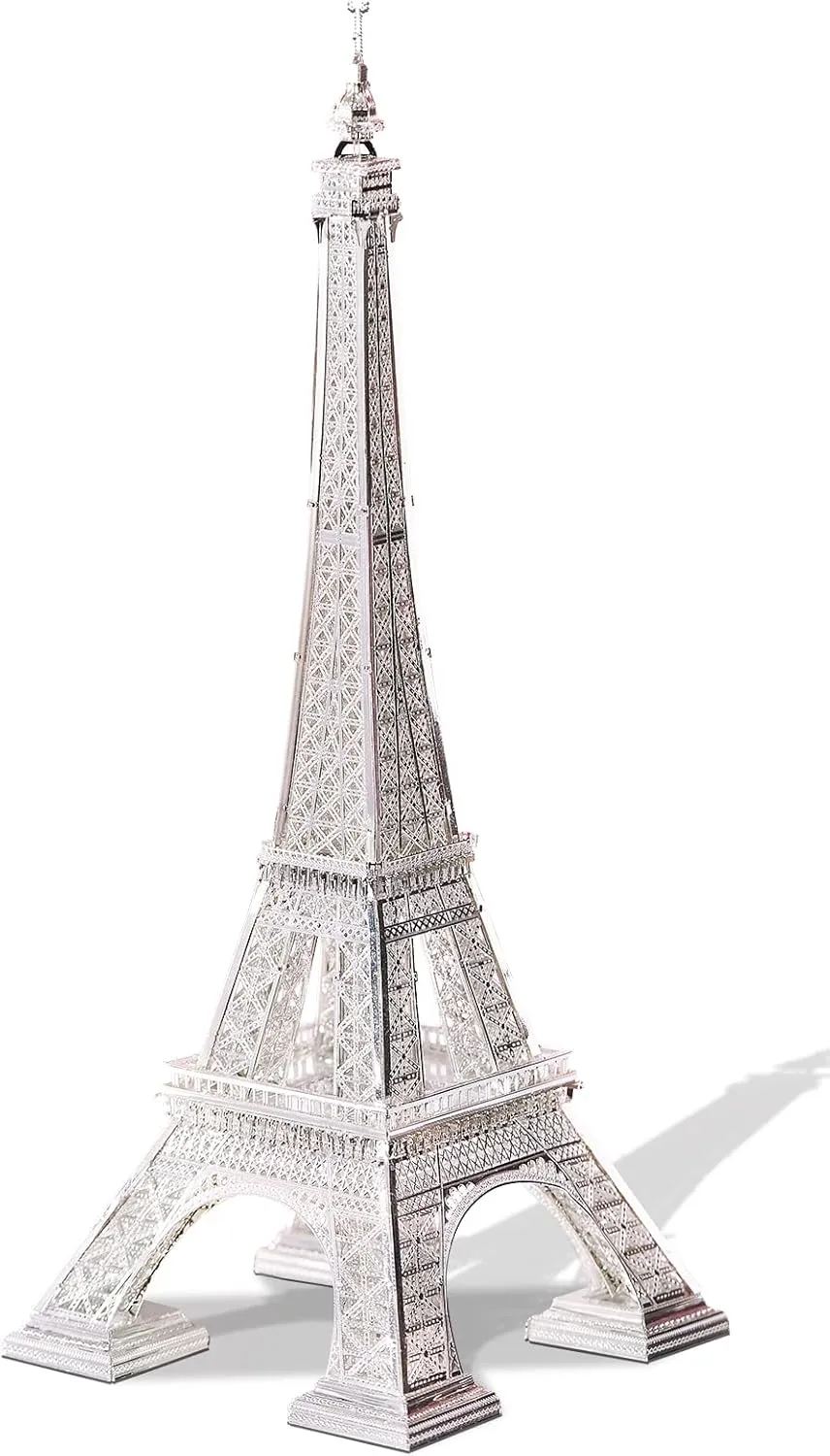 Piececool 3D Metal Model Puzzles for Adults, Upgraded Eiffel Tower Architecture 3D Metal Models Building Kits, Creative Home Decor DIY Crafts for Famliy Time