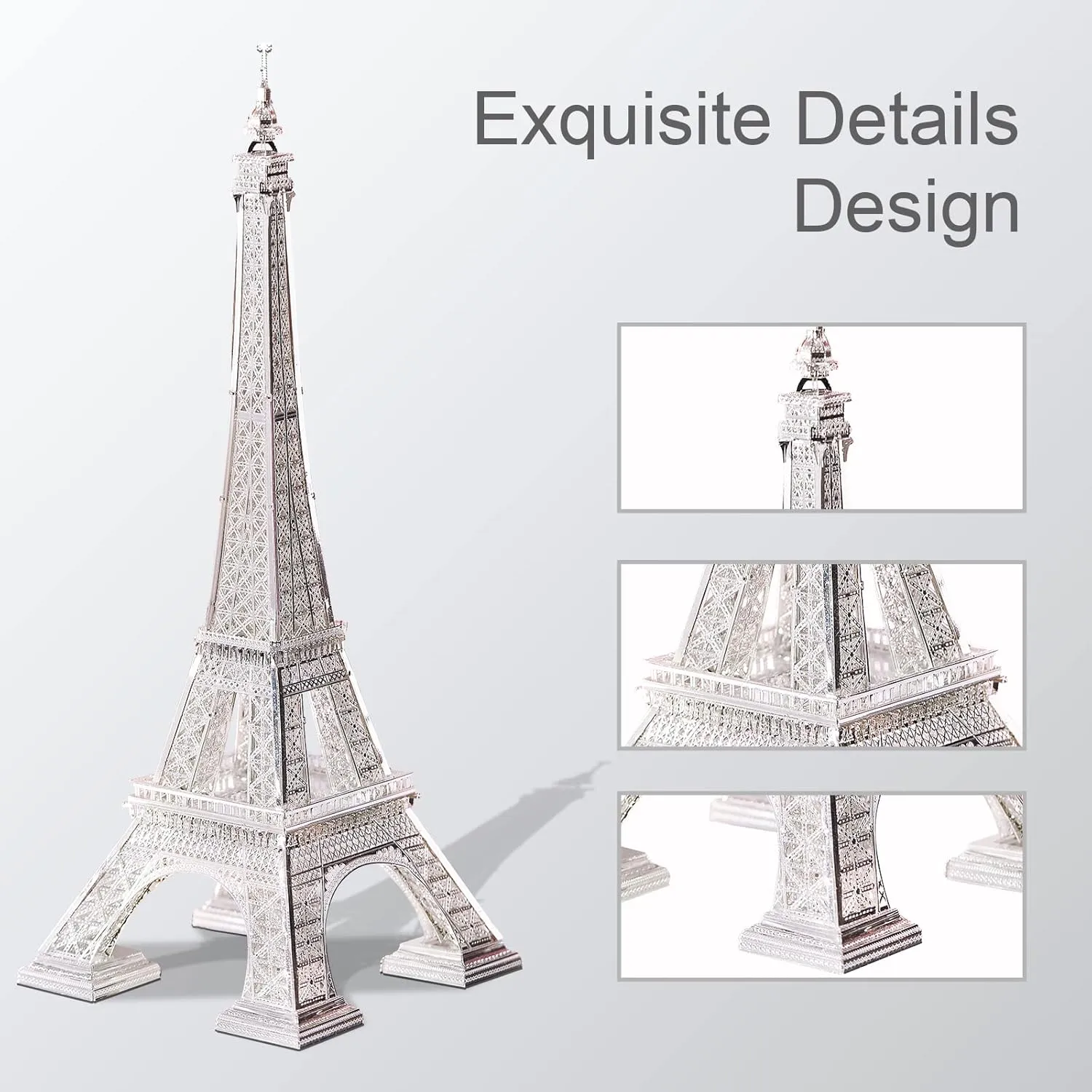 Piececool 3D Metal Model Puzzles for Adults, Upgraded Eiffel Tower Architecture 3D Metal Models Building Kits, Creative Home Decor DIY Crafts for Famliy Time