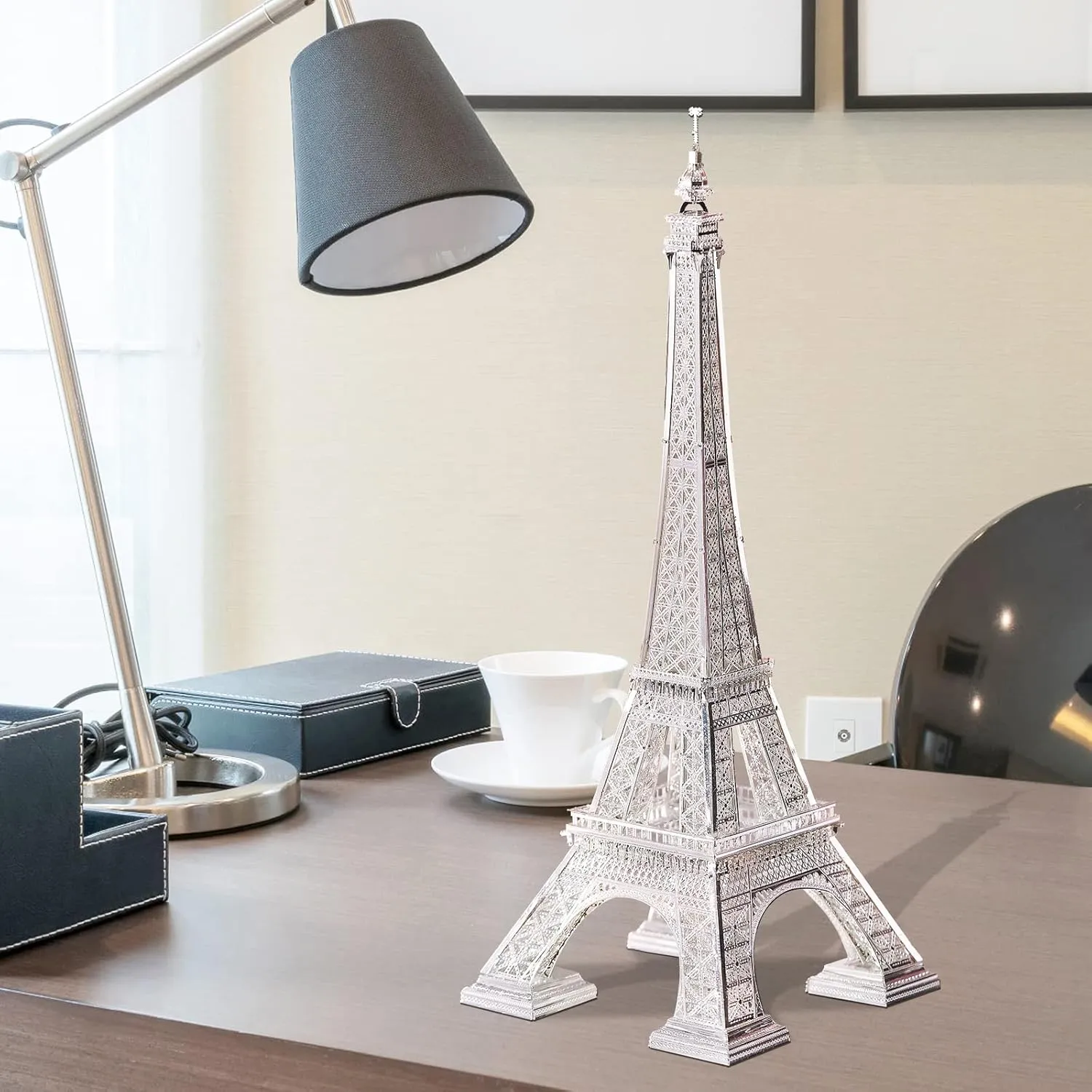 Piececool 3D Metal Model Puzzles for Adults, Upgraded Eiffel Tower Architecture 3D Metal Models Building Kits, Creative Home Decor DIY Crafts for Famliy Time