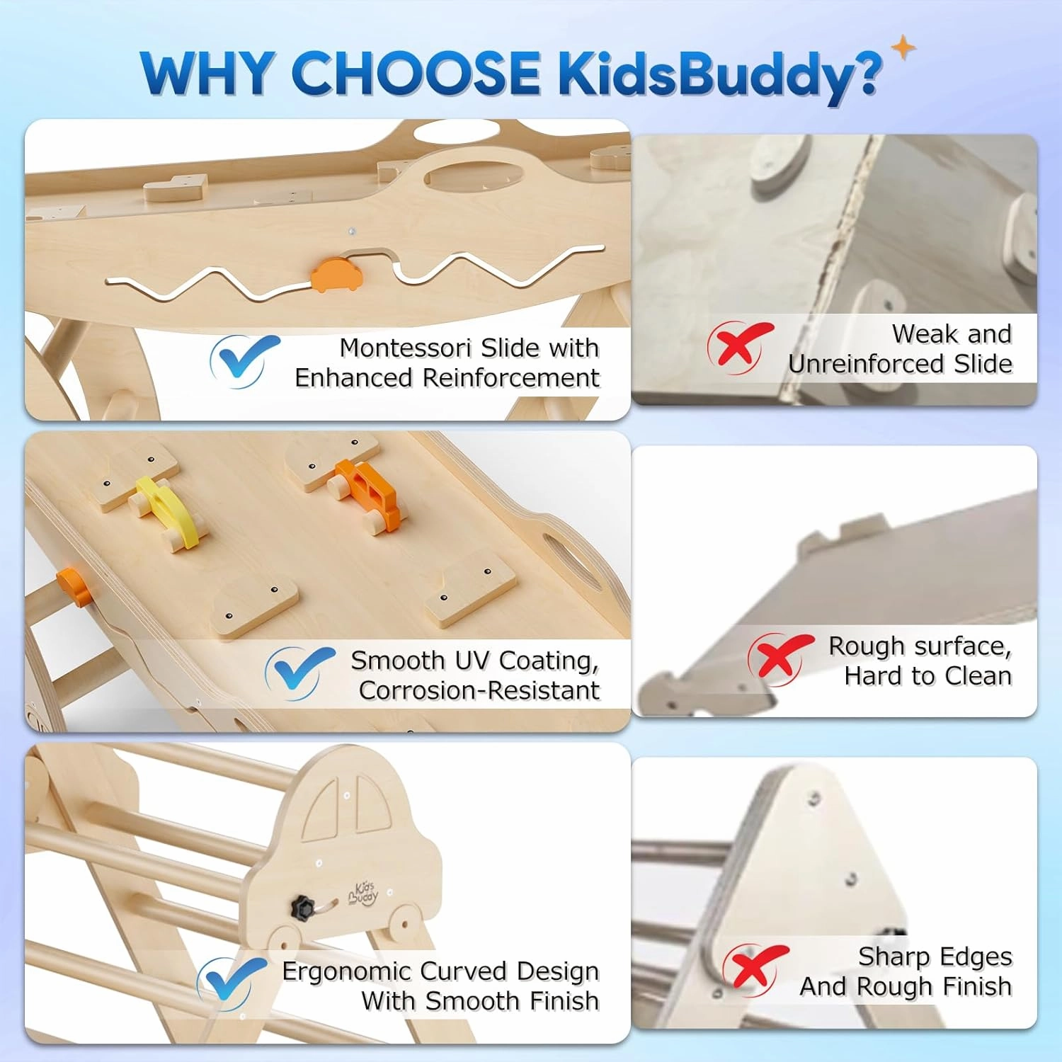 Pikler Triangle Set with Cushion 9 in 1 Foldable Montessori Climbing Toys for Toddlers 1-3 Indoor Wooden Kids Playground Baby Climbing Toys with Maze Toys, Shape Sorter Toys, Car Toys