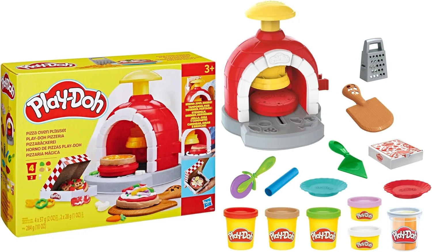 Play-Doh Kitchen Creations Pizza Oven Playset with 6 Cans & 8 Accessories, Back to School Classroom Supplies, Play Food & Cooking Toys, Preschool Toys, Ages 3 