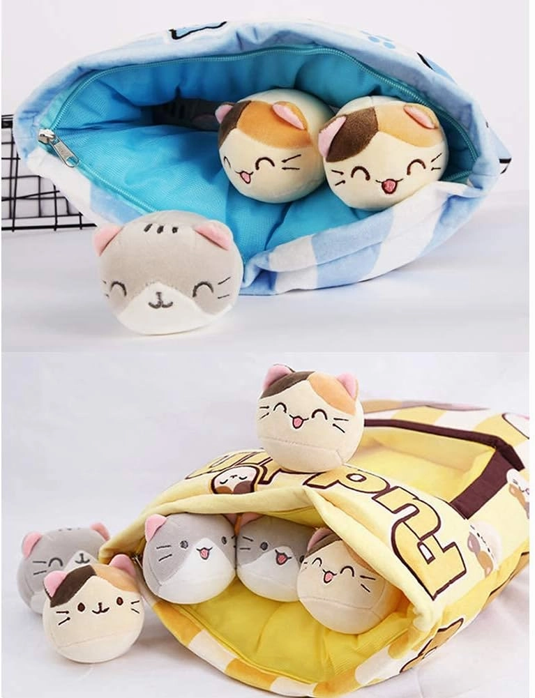 Plush Pillow Throw Pillow,Removable Fluffy Animal Dolls,Soft Animals Doll Toy,Gifts Plush Cotton Stuffed Animals Pillow for Girls Kids,Sofa Chair Decorative Pillow,8 Cute Cat,Yellow Cat Pudding