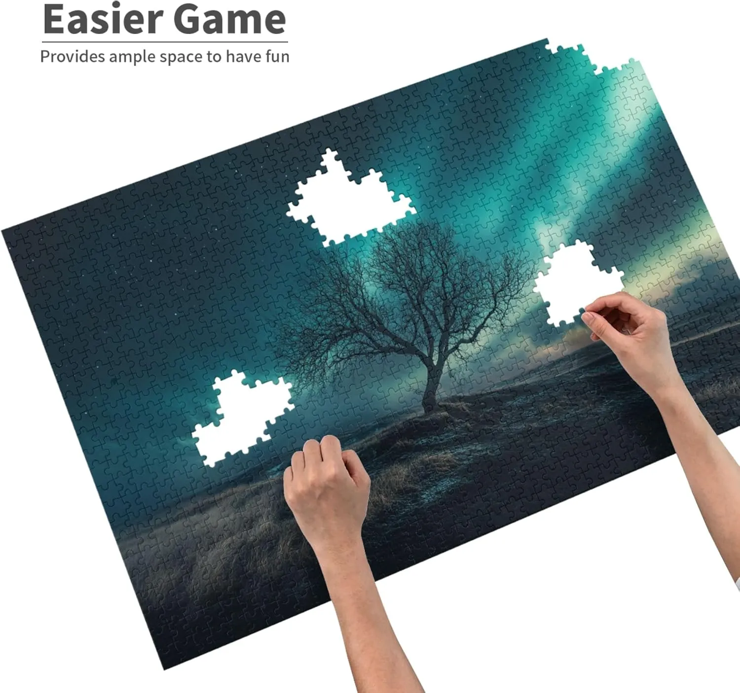 Polar Aurora 1000 Pcs Jigsaw Puzzles for Adults,Characterized by Beautiful and Dreamlike Illustrations,Depicting The Aurora Scenery,Beautiful Scenery Wooden Puzzle for Home Decor