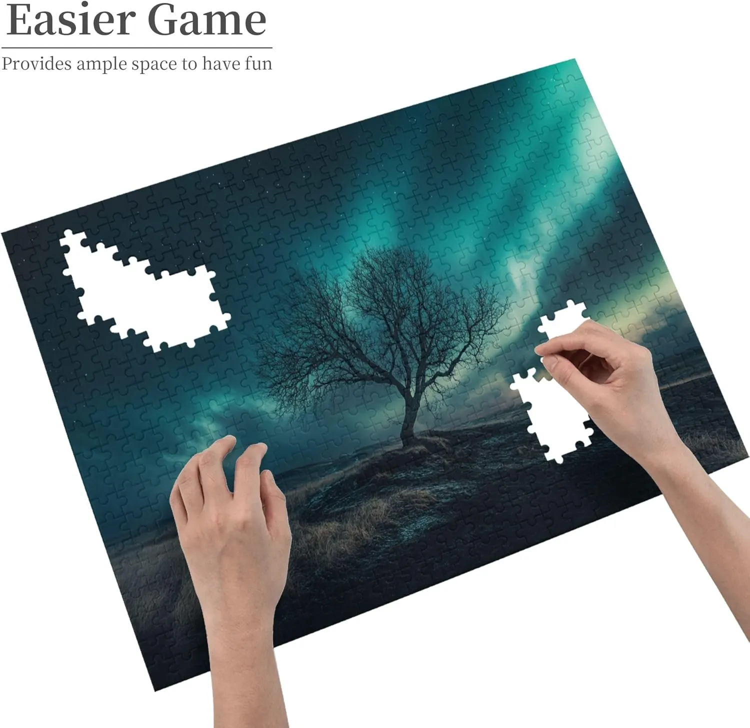 Polar Aurora 500 Pcs Jigsaw Puzzles for Adults,Characterized by Beautiful and Dreamlike Illustrations,Depicting The Aurora Scenery,Beautiful Scenery Wooden Puzzle for Home Decor