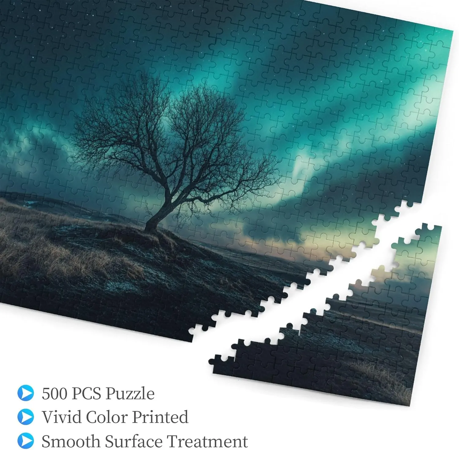 Polar Aurora 500 Pcs Jigsaw Puzzles for Adults,Characterized by Beautiful and Dreamlike Illustrations,Depicting The Aurora Scenery,Beautiful Scenery Wooden Puzzle for Home Decor