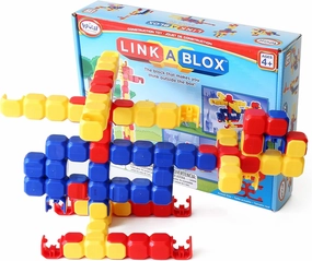 POPULAR PLAYTHINGS LinkaBlox Construction Toy Set with Activity Guide for Kids Ages 4 and Older