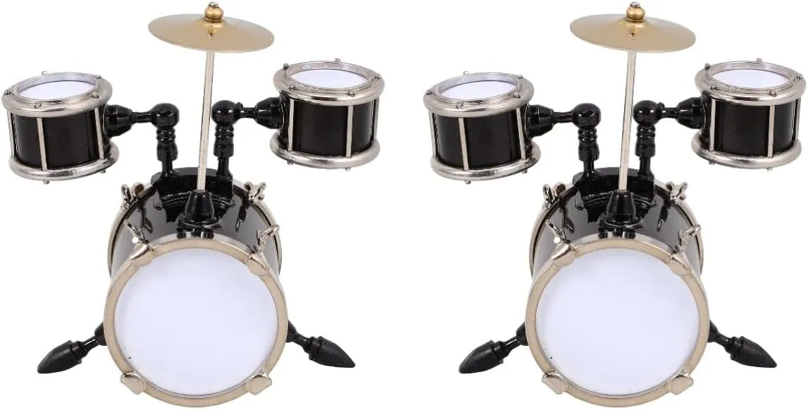 PRETYZOOM 2pcs Decorative Mini Drum Mini Musical Instrument Miniature Drum Set for Home