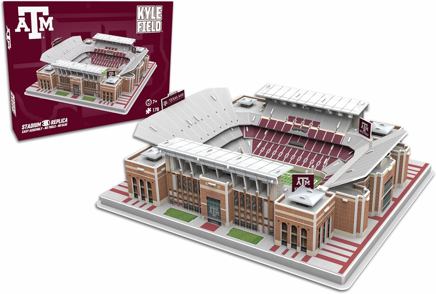 Pro Lion 3D Jigsaw Puzzle of Kyle Field Stadium Construction Building Kits - 178 Pieces| Texas A&M Aggies Football League Gifts for Boys, Adults, Men, Kids Aged 7 | Puzzles Games Kit for Creative Fan