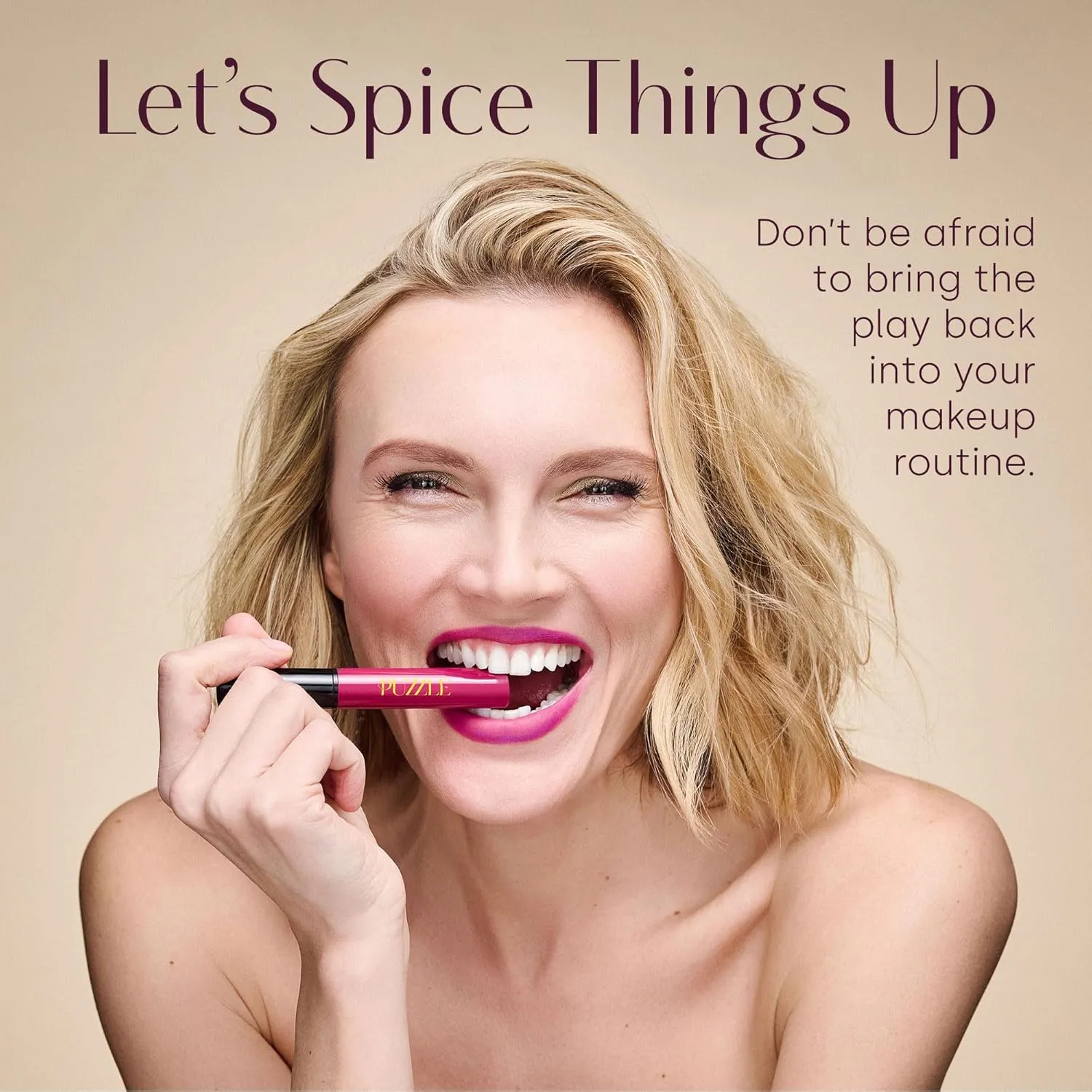 PUZZLE Satin Lipstick | Creamy, Long-Lasting, Moisturizing, Weightless, Cruelty-Free, Vegan, Paraben-Free, Medium Pigment Color (Lost | Pink Peach)