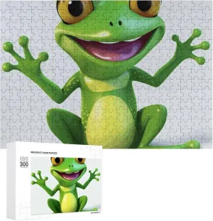 Puzzles 300 Pice Personalized Jigsaw Puzzles Green Frog Photos Puzzle for Family Picture Puzzle for Adults Wedding Birthday