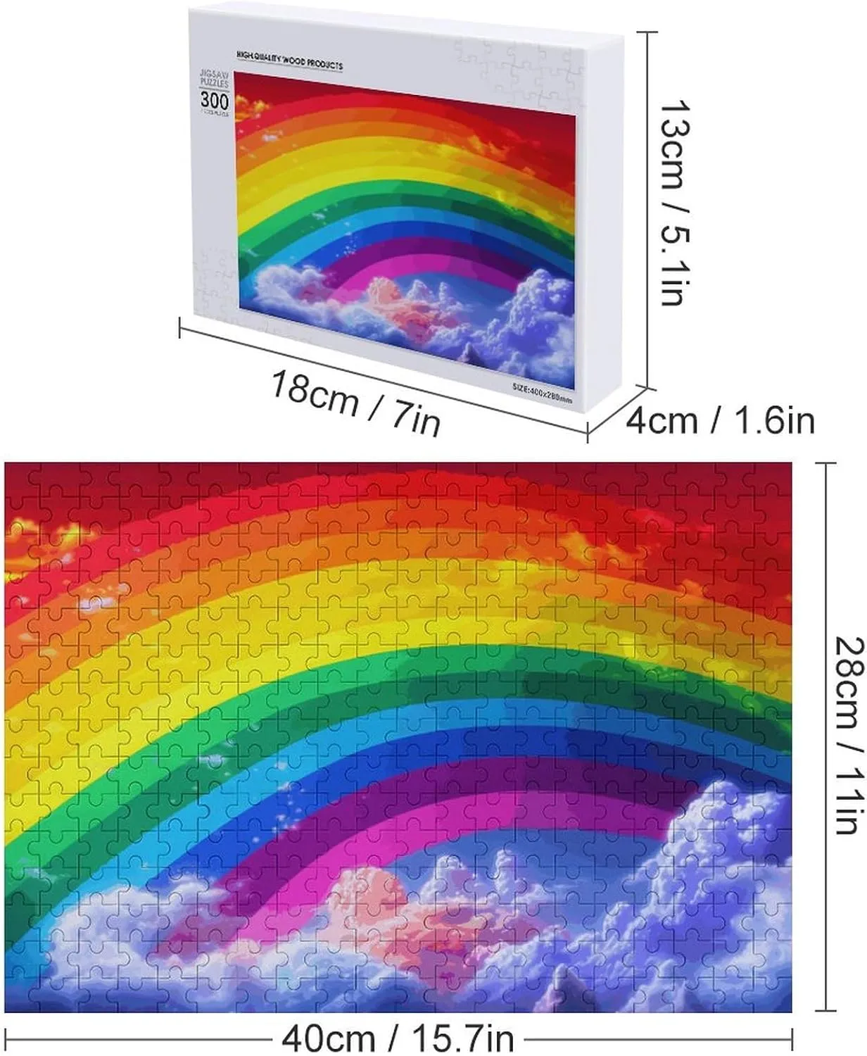 Puzzles 300 Pice Personalized Jigsaw Puzzles Rainbow Photos Puzzle for Family Picture Puzzle for Adults Wedding Birthday