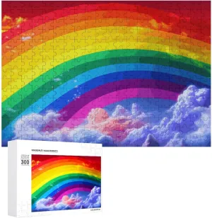 Puzzles 300 Pice Personalized Jigsaw Puzzles Rainbow Photos Puzzle for Family Picture Puzzle for Adults Wedding Birthday