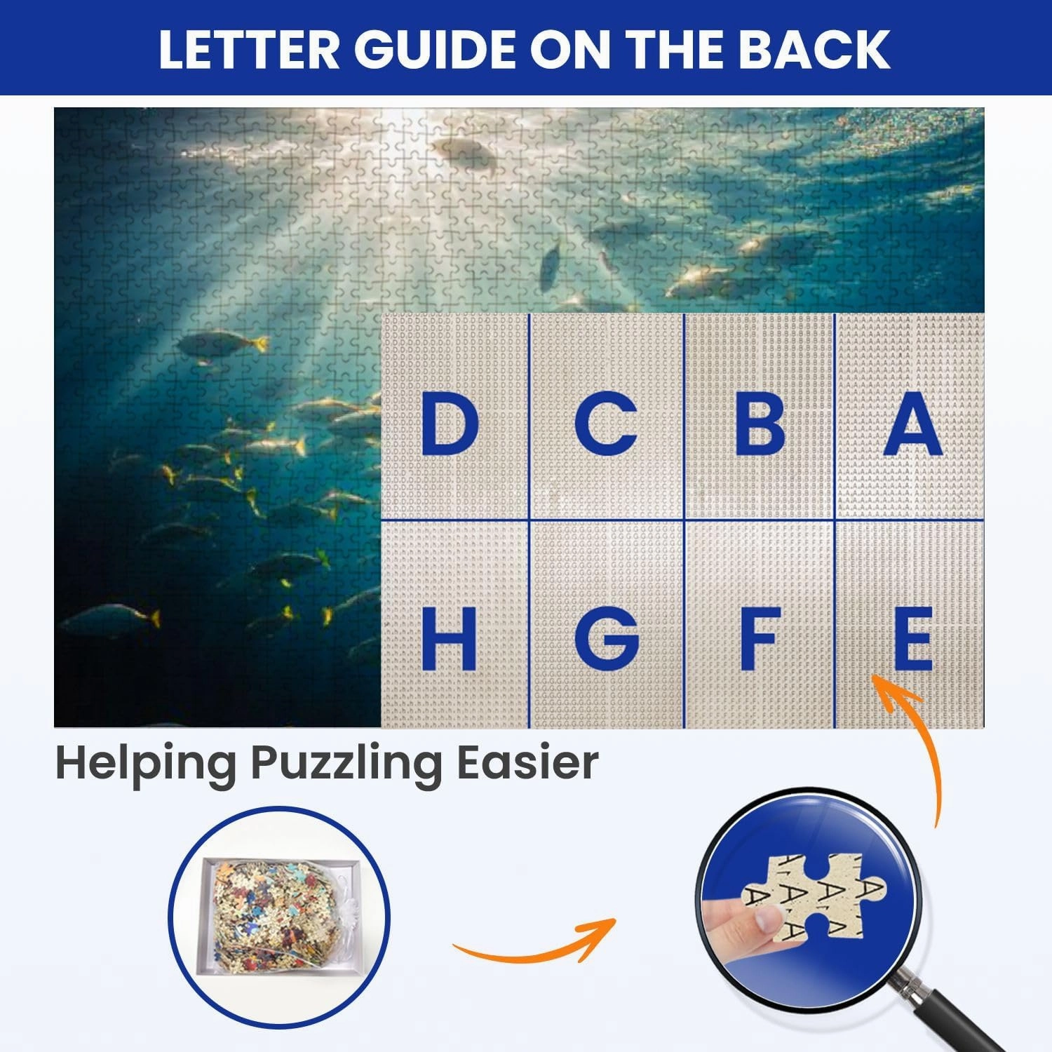 Puzzles for Adults 1000 Pieces Underwater Sunlight Fish Natural Scene Wooden Jigsaw Puzzles Challenging Fun Educational Family Games Kid Toys Art Work Gift Home Decor