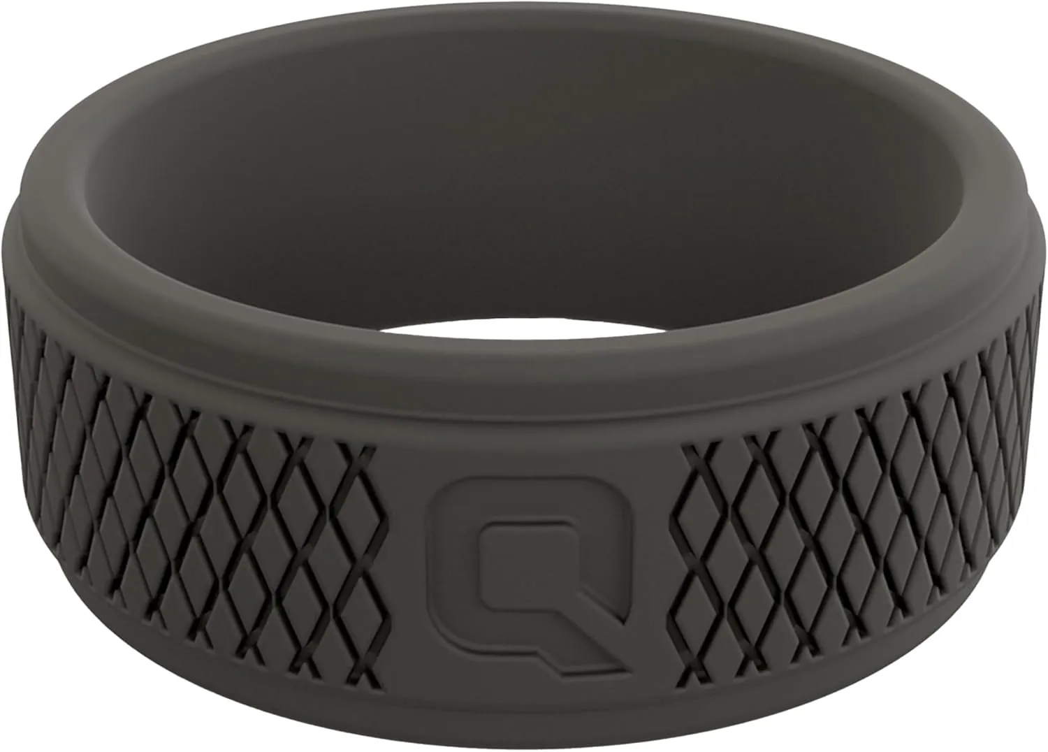 QALO Silicone Ring for Men - Mens Crosshatch Design with Breathable & Durable Silicone with Q2X - Comfort Fit Mens Silicone Wedding Bands - Rubber Engagement Rings for Him