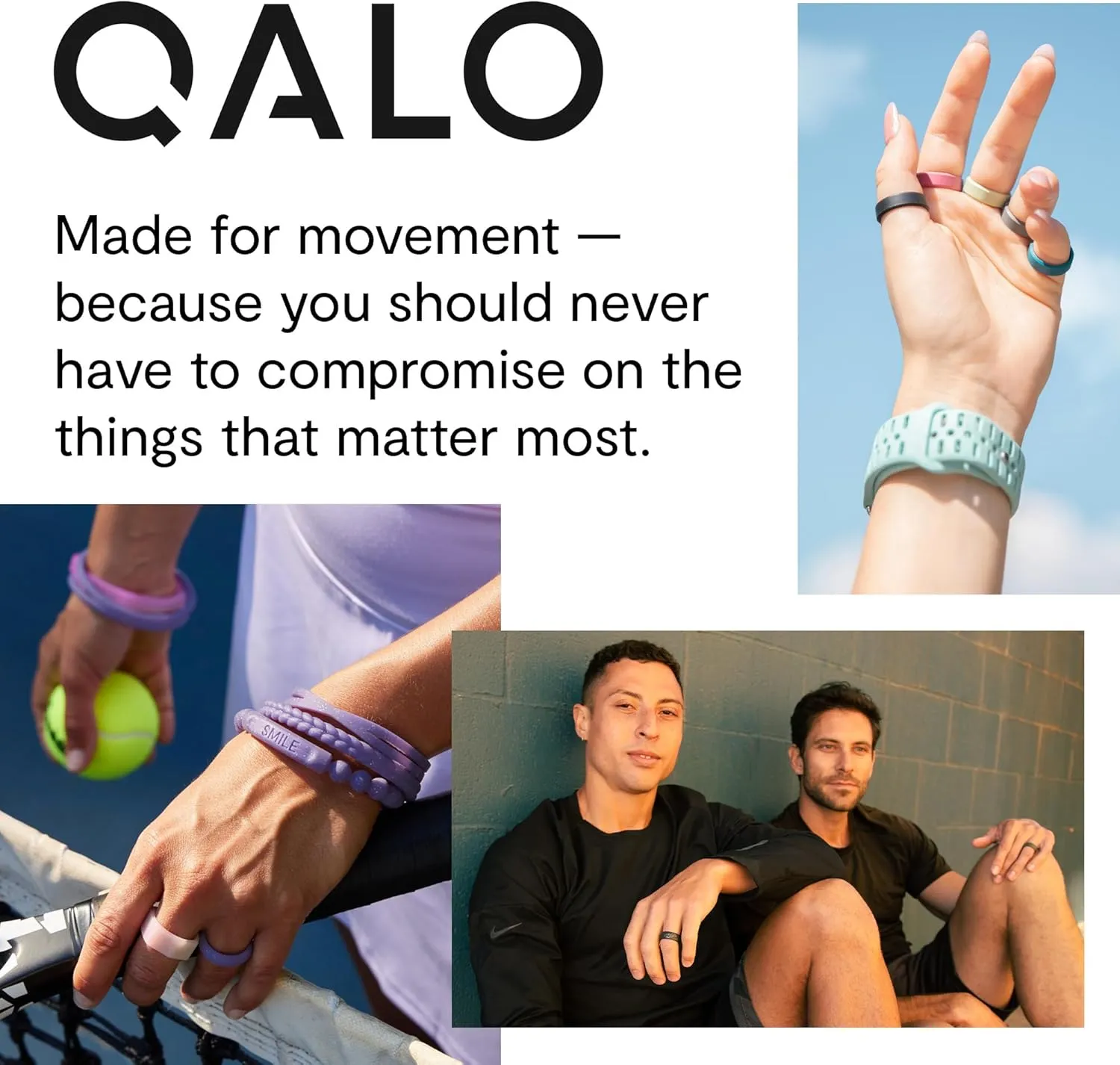 QALO Silicone Ring for Men - Mens Crosshatch Design with Breathable & Durable Silicone with Q2X - Comfort Fit Mens Silicone Wedding Bands - Rubber Engagement Rings for Him