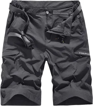 Quick Dry Cargo Hiking Strectchy Shorts Men's Outdoor Summer Causal Work Multi-Pocket Short (No Belt)