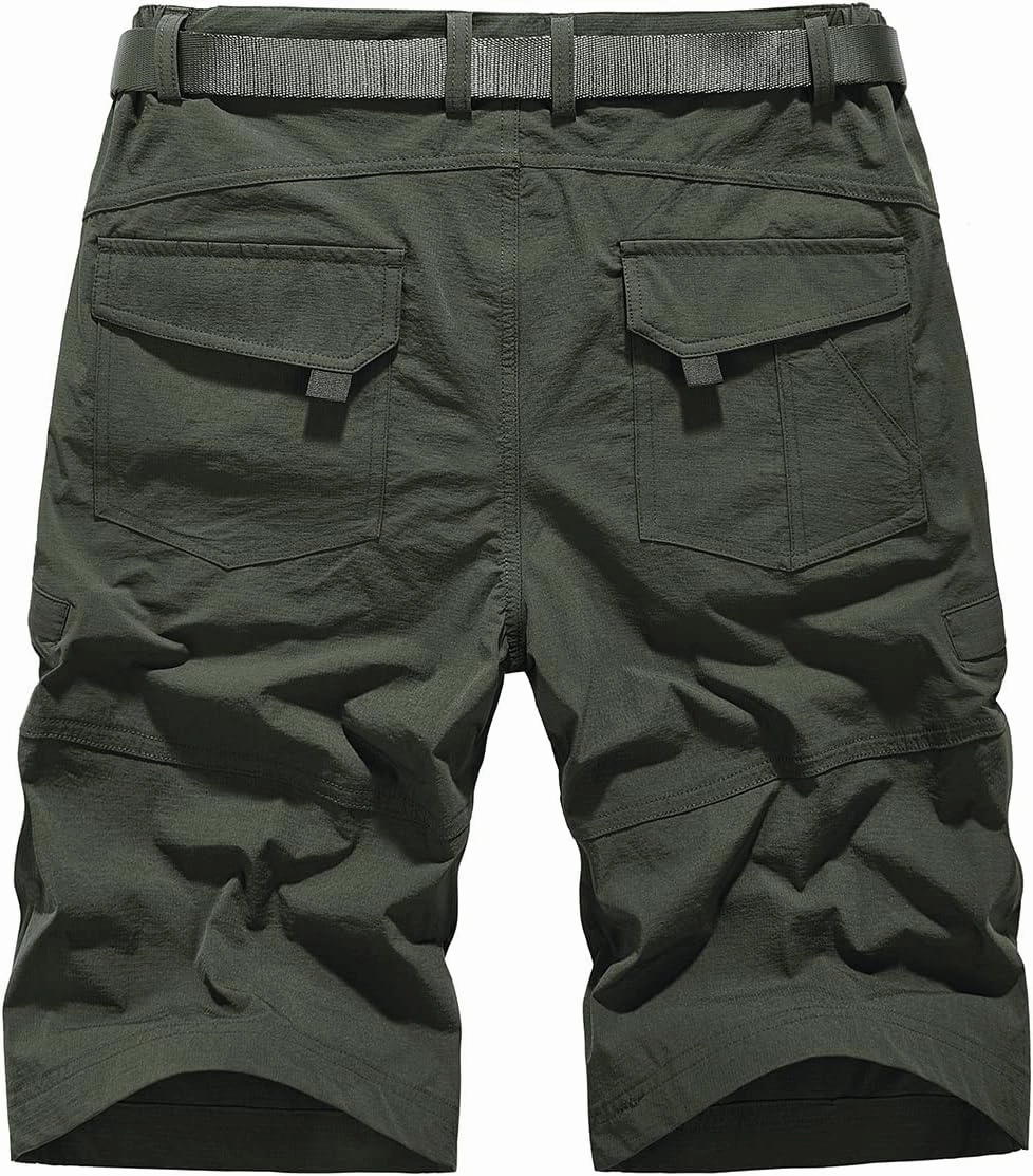 Quick Dry Cargo Hiking Strectchy Shorts Men's Outdoor Summer Causal Work Multi-Pocket Short (No Belt)