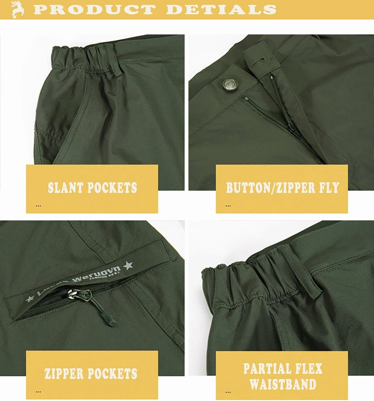 Quick Dry Cargo Hiking Strectchy Shorts Men's Outdoor Summer Causal Work Multi-Pocket Short (No Belt)