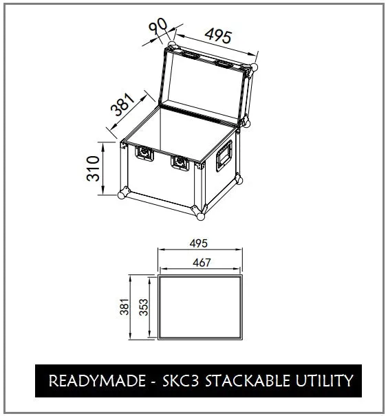 Readymade - SKC3 Stackable Utility (INTERNAL DIMENSION : 467 X 381 X 372MM)