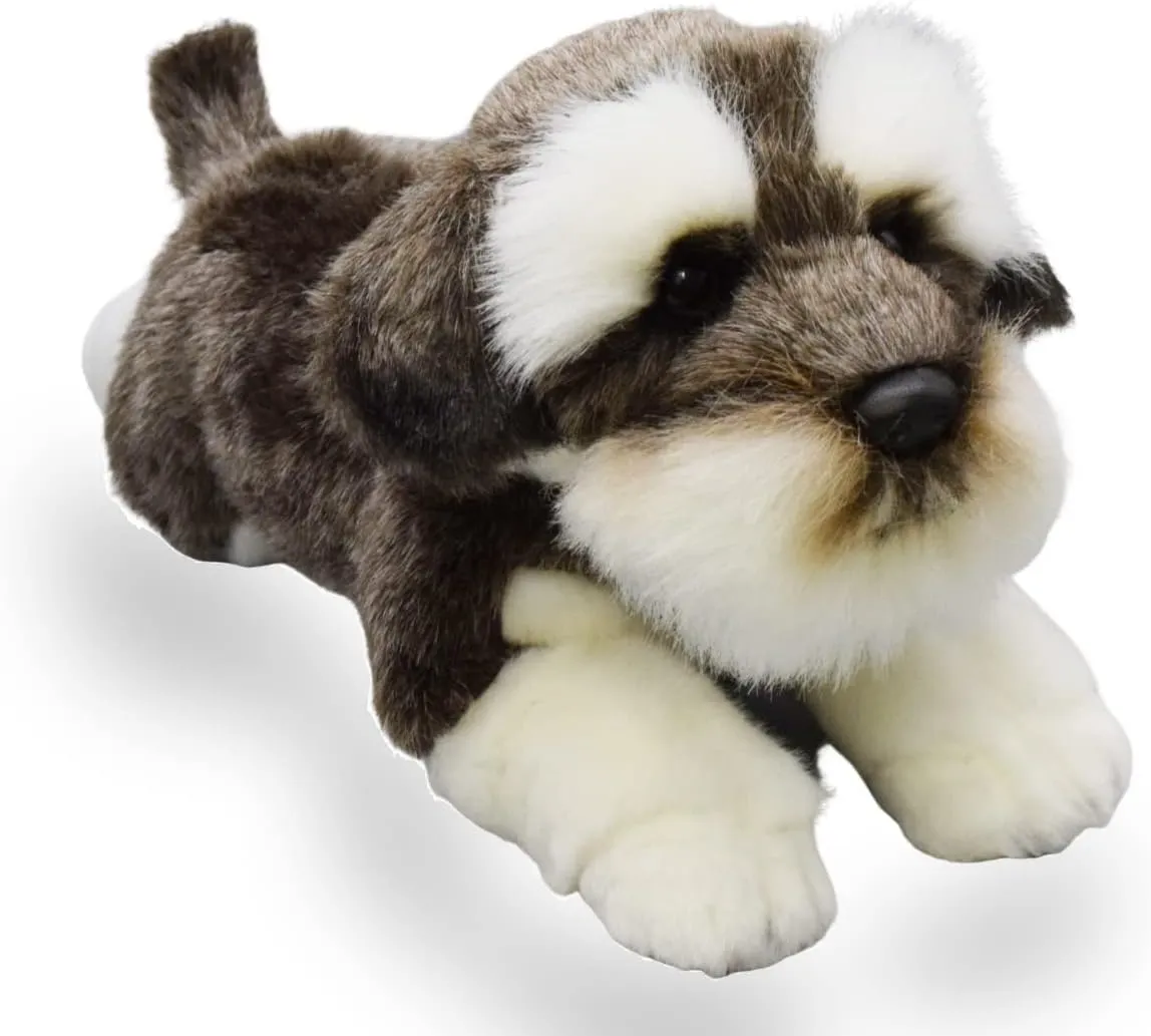 Realistic Schnauzer Dog Stuffed Animal Plush Toy, Lifelike Animal Plushies, Simulation Animals Doll