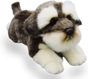 Realistic Schnauzer Dog Stuffed Animal Plush Toy, Lifelike Animal Plushies, Simulation Animals Doll