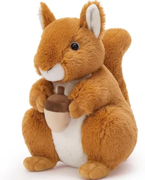 Realistic Squrrile Stuffed Animal, Cute Squirrel Plush Toy Holding Mini Acorn, Small Stuffed Squrrile Plushie Gift for Girls Boys Kids Forest Animal Lover on Christmas Baby Shower, 13"