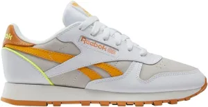 Reebok Women's Classic Leather Sneaker, White/Sunbaked Clay/Electric Amber, 9